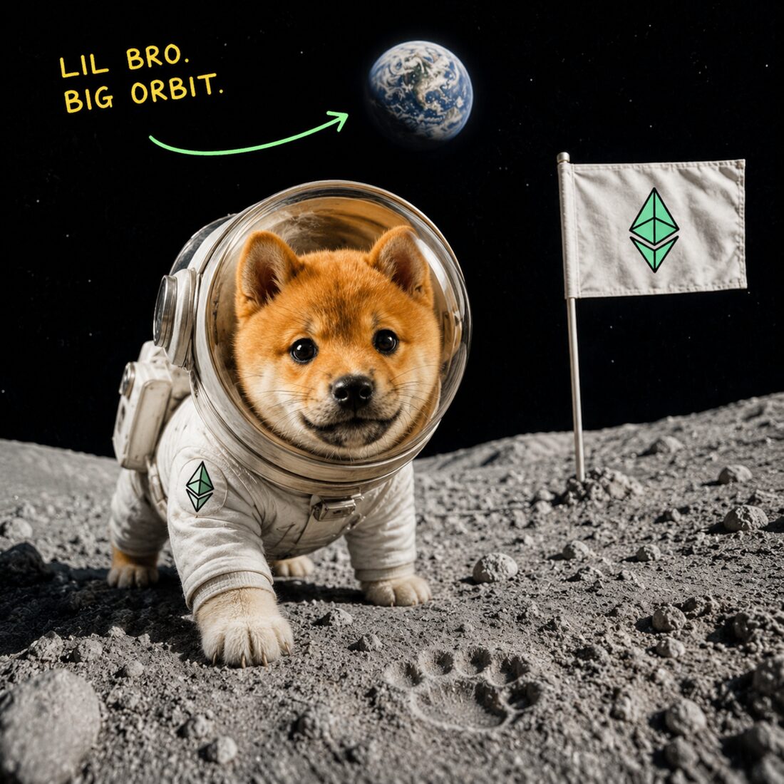 Meeko on the moon