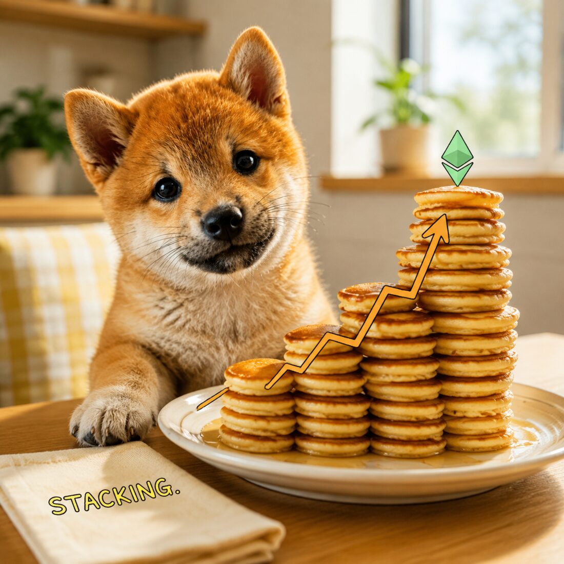 Meeko stacking coins